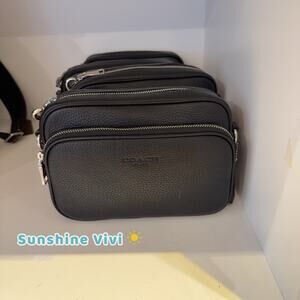 NWT Coach Finlay Crossbody Bag CDB24 Soft pebble leather Silver Black